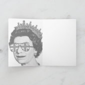Pop Art Modern Fun HM Queen in Union Jack Brillen Karte (Innenseite)