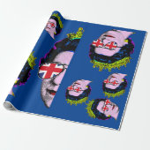 Pop Art Modern HM Queen mit Union Jack Brillen  Geschenkpapier (Ungerollt)