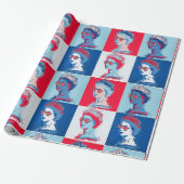 Pop Art Modern HM Queen mit Union Jack Brillen Geschenkpapier (Ungerollt)