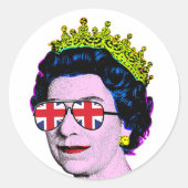 Pop Art, modern, HM Queen Runder Aufkleber (Vorderseite)