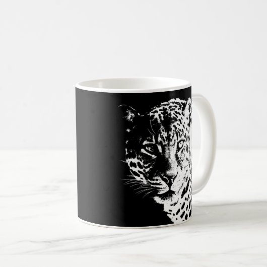 Pop Art Modern Template Animes Leopard Kaffeetasse (VorderseiteRechts)