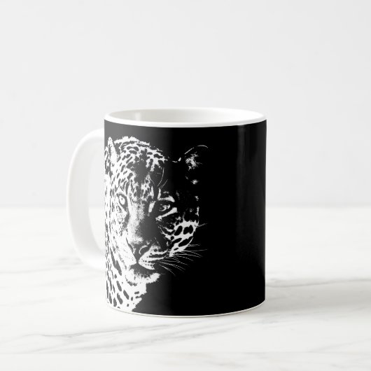 Pop Art Modern Template Animes Leopard Kaffeetasse (Vorderseite Links)