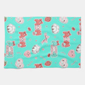 Pop Art MOM Love Pattern in Turquoise (3) Geschirrtuch (Horizontal)
