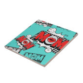 Pop Art MOM Love Pattern in Turquoise (4) Fliese (Seite)