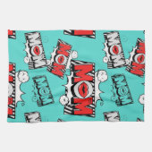 Pop Art MOM Love Pattern in Turquoise (4) Geschirrtuch (Horizontal)