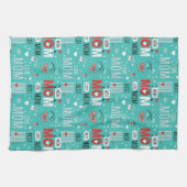 Pop Art MOM Love Pattern in Turquoise (7) Geschirrtuch (Horizontal)