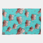 Pop Art MOM Love Pattern in Turquoise (8) Geschirrtuch (Horizontal)