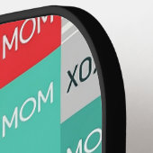 Pop Art MOM Love Pattern with Hearts & Bows (1) Pickleball Schläger (Linke Seite)