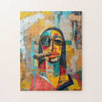 Pop Art Mona Lisa Rauchen im Zigarrenrätchen Puzzle