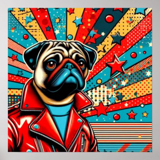 POP ART MOPS 4 POSTER (Vorne)