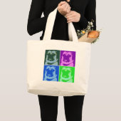 Pop Art Mops Jumbo Stoffbeutel (Vorderseite (Produkt))
