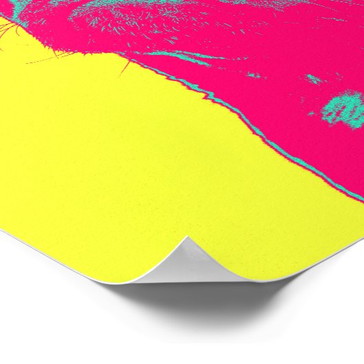 Pop Art Mops Portrait Poster (Ecke)