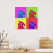 Pop Art Mops Portrait Poster (Küche)