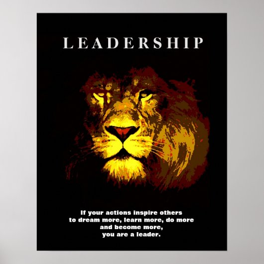 Pop Art Motivierend Leadership Lion Poster (Vorne)