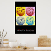 Pop Art Motivierend Leistung Basketball Poster (Küche)