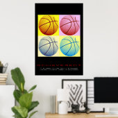 Pop Art Motivierend Leistung Basketball Poster (Heimbüro)