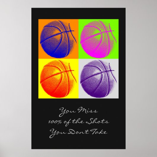 Pop Art Motivierend Zitat Basketball Poster (Vorne)