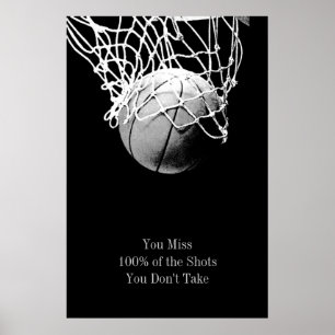 Pop Art Motivierend Zitat Basketball Poster