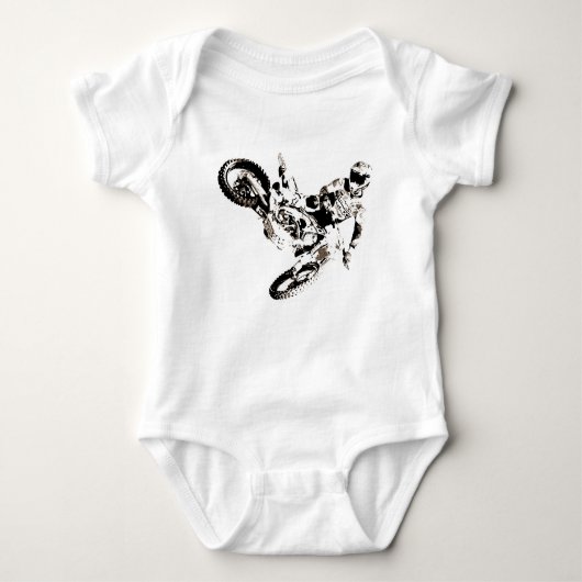 Pop Art Motocross Motorrad Sport Baby Strampler (Vorderseite)