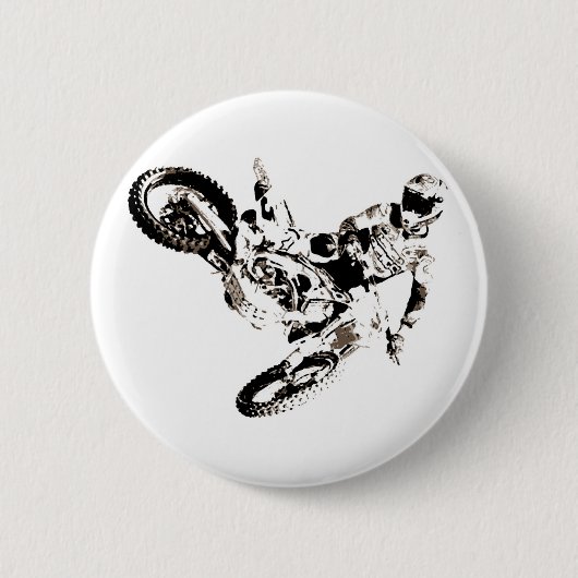 Pop Art Motocross Motorrad Sport Button (Vorderseite)