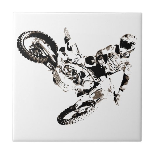 Pop Art Motocross Motorrad Sport Fliese (Vorderseite)