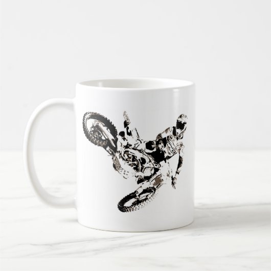 Pop Art Motocross Motorrad Sport Kaffeetasse (Links)