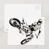 Pop Art Motocross Motorrad Sport Postkarte (Vorne/Hinten)