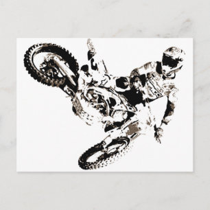 Pop Art Motocross Motorrad Sport Postkarte