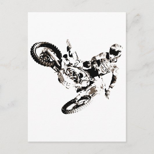 Pop Art Motocross Motorrad Sport Postkarte (Vorderseite)