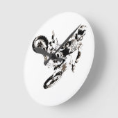Pop Art Motocross Motorrad Sport Runde Wanduhr (Winkel)