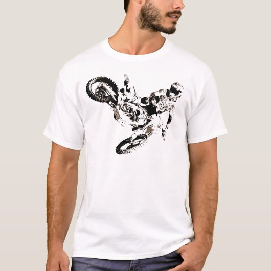 Pop Art Motocross Motorrad Sport T-Shirt (Vorderseite)