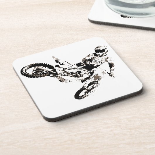 Pop Art Motocross Motorrad Sport Untersetzer (Linke Seite)