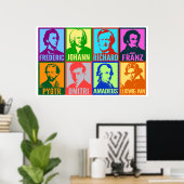 Pop Art Music Composers | Helle Mod Poster (Heimbüro)
