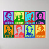 Pop Art Music Composers | Helle Mod Poster (Vorne)