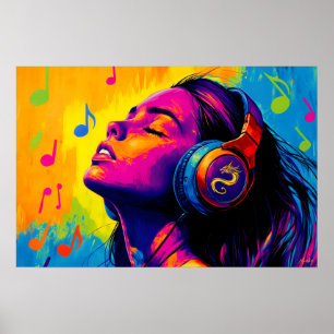 Pop Art Music Lover - Groove mit DrachenEmblem Poster