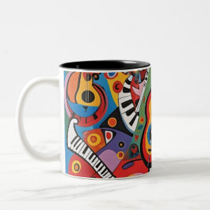 Pop Art musical 001 Zweifarbige Tasse