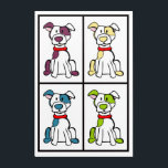 Pop Art Mutt / Bully Breed Acryl Wandkunst<br><div class="desc">Niedlicher,  farbiger Hund zeichnete,  dass ich in diesen Druck verwandelt habe. Mutt/Bully Breed</div>