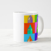 Pop Art Neon Big Ben Jumbo-Tasse (Vorderseite Rechts)