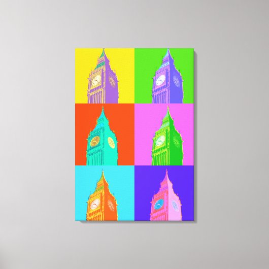 Pop Art Neon Big Ben Leinwanddruck (Vorderseite)
