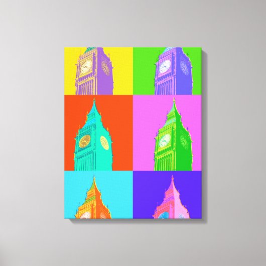 Pop Art Neon Big Ben Leinwanddruck (Vorderseite)