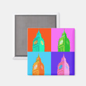 Pop Art Neon Big Ben Magnet (Vorderseite/Rückseite)