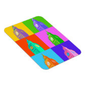 Pop Art Neon Big Ben Magnet (Rechte Seite)