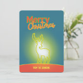 Pop Art Neon Reindeer Zwei Fotos Weihnachten (Stehend Vorderseite)