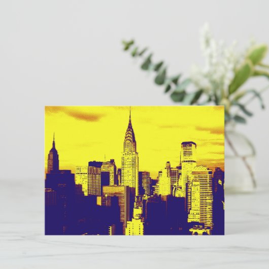 Pop Art New York City Einladung (Stehend Vorderseite)