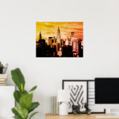 Pop Art New York City Ink Sketch Poster (Heimbüro)
