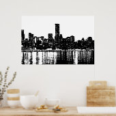 Pop Art New York City Manhattan Silhouette Poster (Küche)