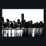 Pop Art New York City Manhattan Silhouette Poster<br><div class="desc">New York City Night Digital Image - USA Großstädte</div>