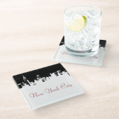 Pop Art New York City Panorama Poster Glasuntersetzer (Schrägansicht)