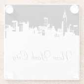 Pop Art New York City Panorama Poster Glasuntersetzer (Rückseite)