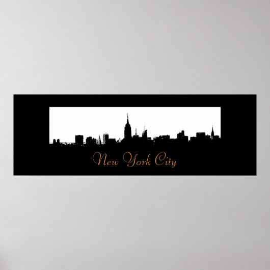 Pop Art New York City Skyline Silhouette Poster (Vorne)